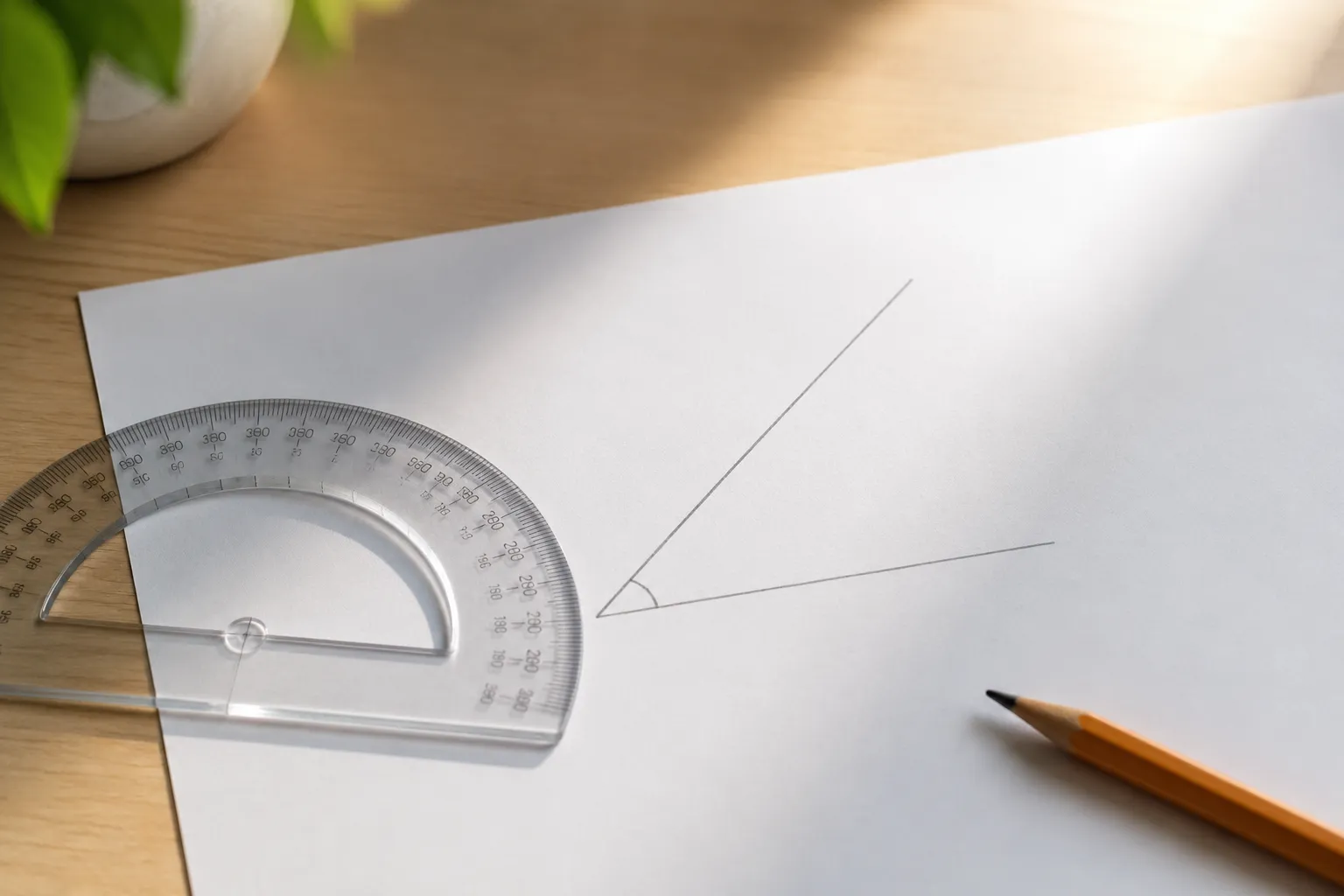 An angle with its measure marked in degrees